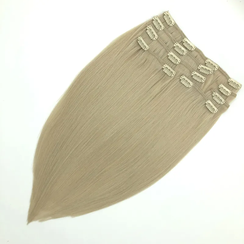 Extensiones de cabello humano remy de doble estiramiento, clip invisible en extensiones de cabello humano, 100% de cutícula