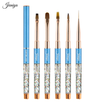 Ensemble professionnel de pinceaux pour nail art, pinceaux liner à manche liquide, pinceaux plats pour ombrage, pour manucure DIY, pinceaux gel en gros