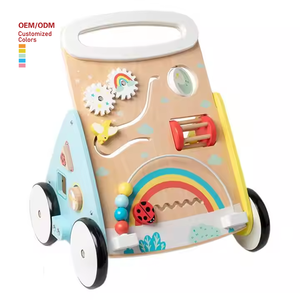 Hot Sale Children's Multi-function Wooden Baby Push Walker Juguetes with 4 Wheels Toddler Pull Learning Activity for Boys Girls - Product Image 1