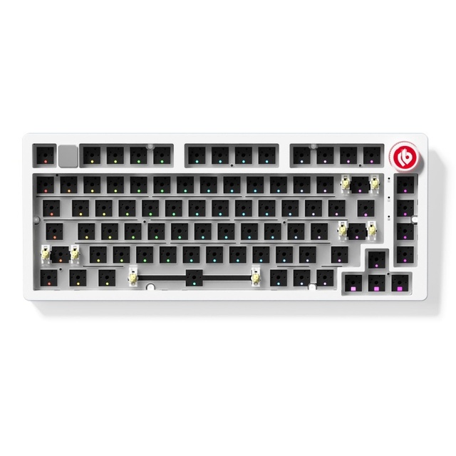 LEOBOG Hi75C 75% Barebones RGB USB Wired Programmable Mechanical Keyboard Kit Aluminum Alloy Gasket Mount DIY Base for Desktop