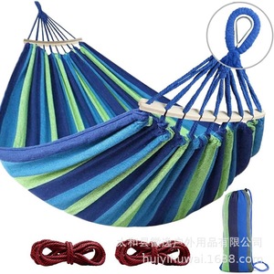 <span class=keywords><strong>Hamac</strong></span> de jardin en toile épaisse pour adultes, usage individuel/double, anti-basculement, pour camping, loisirs, intérieur, étudiants - Product Image 1