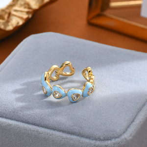 Zircone Oil Drop Aikai anello da donna A Clique stile Vintage anello indice stile semplice e Versatile - Product Image 3