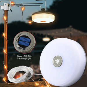 Bande lumineuse solaire de camping durable, étanche, ambiance festive, lampe de camping solaire extérieure, rechargeable par Type-C, lumière de tente - Product Image 1
