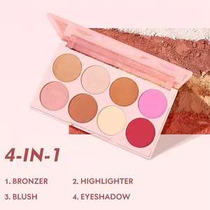 Wholesale 4-In-1Multi Effect Sculpting Palette Waterproof Lasting Private Label Highlighter Bulsher Palette Eyeshadow Palette