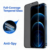 Pelindung Layar Kaca Tempered Privasi Grosir untuk iPhone Smartphone, Cakupan Penuh Tahan Aus & Gores Schutzfolie