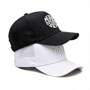 Casquette de sport 5 panneaux personnalisée OEM avec logo brodé pour hommes et femmes, en nylon découpé au laser, avec corde de golf - Product Image 5