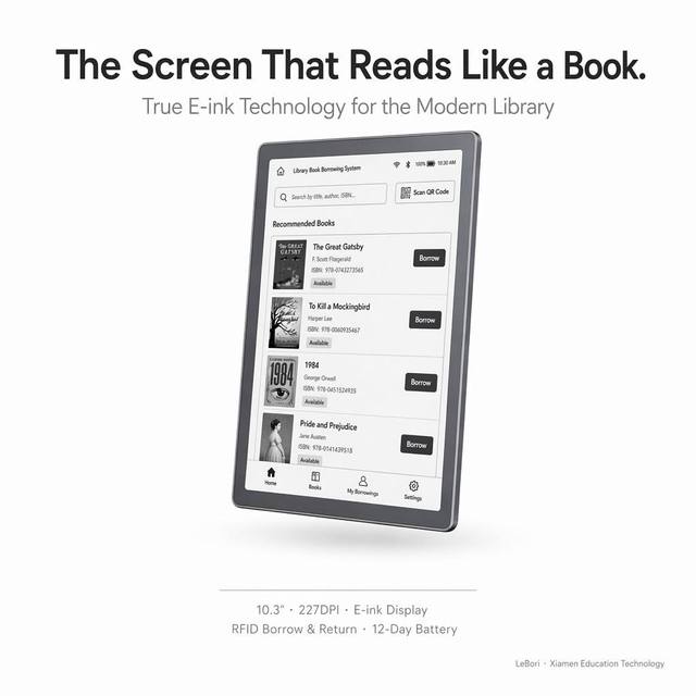 Advanced E-ink Carta Display | 300 PPI Paper-Like Screen | Zero Blue Light Eye-Protection E-reader | Model Leborui | CN/FUJ