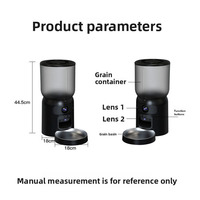 Distributeur automatique intelligent à double objectif en plastique avec caméra, jouet laser rotatif et caméra de sécurité domestique HD pour chats et petits animaux