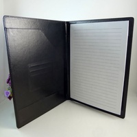 Carpeta de Conferencia Personalizada A4 de Cuero PU Negro, Portafolio de Documentos Corporativos para Eventos y Regalos