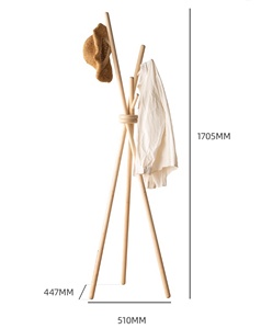 JIAMUJIA Porte-manteau sur pied en bois de haute qualité pour costumes et séchage de vêtements - Product Image 6