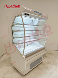 Réfrigérateur à rideau d'air multi-étagères à façade incurvée, réfrigérant R22, circulation uniforme de l'air pour la présentation de légumes frais et de salades - Product Image 3