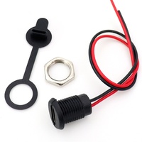 Montaje en panel a prueba de agua USB C hembra a PH2.0 2P Cables abiertos Cable de alimentación Puerto de cargador personalizado con cubierta
