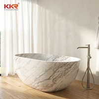 Baignoire autoportante ovale blanche moderne de la marque KKR, très vendue, garantie plus de 5 ans