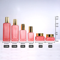 Set Botol Kosmetik Kaca Custom High-End 120ml 100ml 50ml 30ml Botol Pompa Essence Lotion Serum 50g 30g Jar Krim Kulit Persegi