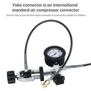 ท่อเติมลมถังดำน้ำยี่ห้อ Yoke, ท่อชาร์จแรงดันสูงแบบเชื่อมต่อเร็วขนาด 8 มม. สำหรับถังอากาศดำน้ำ - Product Image 4