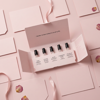 Boîtes d'emballage pour échantillons de parfum en carton avec logo personnalisé, en matériaux recyclés et doublure en éponge, boîte cadeau de luxe