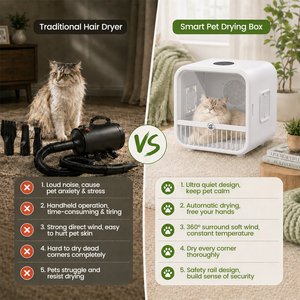 Séchoir pour animaux de compagnie 70L, boîte de séchage pour chats, circulation à 360°, soin aux ions négatifs, protection contre la surchauffe pour chats et chiots - Product Image 2