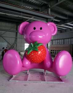 Figurine en résine FRP, personnage de dessin animé en colère avec chemise rouge et cravate, sculpture pour la décoration de parcs à thème, place publique extérieure, centre commercial, ornement - Product Image 2