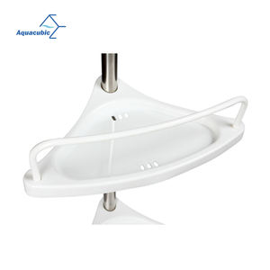<span class=keywords><strong>Étagère</strong></span> de douche d'angle <span class=keywords><strong>télescopique</strong></span> pour salle de bain, support de douche à 4 niveaux en plastique, porte-savon - Product Image 3