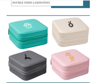 Boîte de rangement à bijoux portable de voyage, mini boîte organisatrice en cuir PU, petite boîte d'emballage en plastique pour bagues et boucles d'oreilles