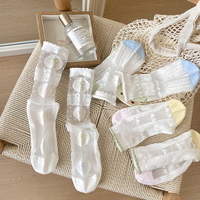 Chaussettes transparentes fines et confortables en dentelle avec nœud papillon, style coréen, vente en gros d'usine