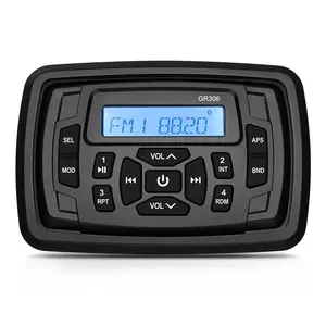 船USB蓝牙黑色防水播放器调频收音机扬声器MP3摩托车房车船用音频配件