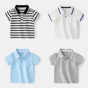 Hot Koop Boy T Shirts Voor Kinderen Voor Jongens 100% Katoenen T-shirt Polo Hals Kid Jongens Polo Shirt