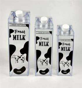17 Oz Milk Carton <b>Water</b> Bottles Plastic Clear Milk Bottles Portable Reusable Shaped <b>Water</b> <b>Container</b> - Product Image 2