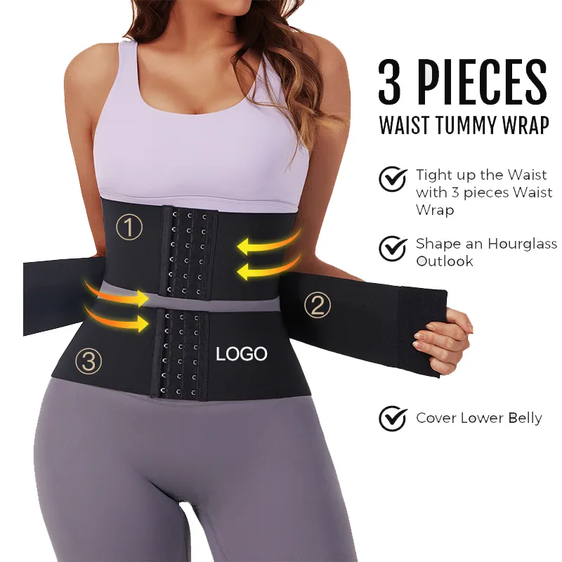 Oem Hoge Compressie 3 Haken Corset Latex Vrouwen Sport Taille Wrap Band Trainer Buik Tummy Wrap Riem Tummy Tucker Shaper dragen