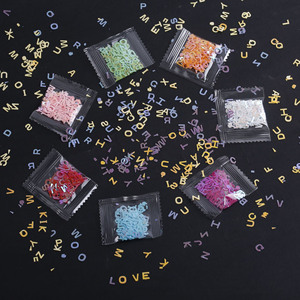 Holographic Nail Glitter Flakes Iridescent Letter <strong>Sequins</strong> DIY Colorful Nail <strong>Art</strong> Supplies Manicure Decoration - Product Image 1