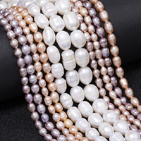 Bijoux en perles d'eau douce en forme de riz rose blanc naturel en gros perles en vrac de haute qualité pour la fabrication de colliers et de bracelets à faire soi-même
