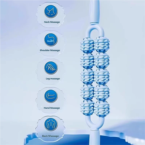 Rullo massaggiante a doppia fila con punte <span class=keywords><strong>per</strong></span> collo, vita, braccia, corpo e piedi, rilassante sensoriale <span class=keywords><strong>per</strong></span> i muscoli prima di <span class=keywords><strong>dormire</strong></span> - Product Image 2