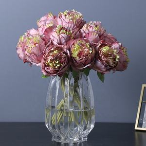 Centres de table de mariage pivoine blanche artificielle fleur de pivoine soie 5 têtes fleur de pivoine ivoire <span class=keywords><strong>buisson</strong></span> A-905 - Product Image 2
