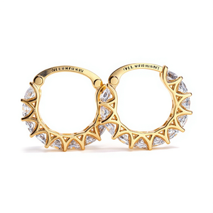 Orecchini a Cerchio da Donna Vleunfim in Oro 18K con Cristalli e Strass, Design Geometrico, Gioielli di Lusso per Uso Quotidiano - Product Image 1