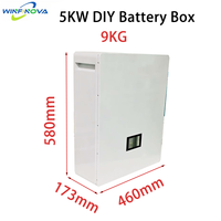 Batterie modulaire extensible Winfinova JK BMS à 16 cellules, 5 kWh, 51,2 V, 100 Ah, boîtier métallique prismatique, écran LCD, rack de batterie, 5 kg, Chine, indice de protection IP20