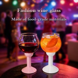 Verres à vin en plastique PS transparents de 230 ml, logo personnalisé pour flûtes, réutilisables, incassables, style moderne et luxueux pour mariage - Product Image 2