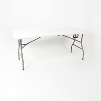 2024 nouveau Design moderne blanc tables pliables 3.5cm HDPE peut correspondre à des chaises pliantes pour les fêtes en plein air d'événement Table à manger en plastique