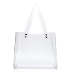 Klarer Handtaschen-Tote für Damen Stadionarbeit Kunststoff-PVC-Handtasche Überkörpertasche Kupplung Botenhandtasche Tote Schultertasche