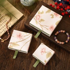Boîte à bijoux de style <span class=keywords><strong>chinois</strong></span> avec tiroir, présentoir flottant, étui rétro pour bracelets, 1500g, carton rigide gaufré, fabricant en gros - Product Image 6