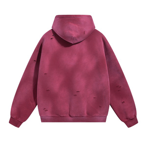 Sudadera con capucha vintage para hombre, personalizada, de 360 g/m², con lavado ácido y efecto desgastado, de algodón y felpa, oversize, para fabricantes, en blanco - Product Image 4