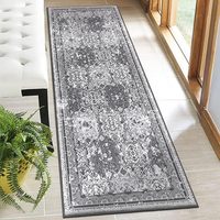 Extra Long Polyester Thick Hallway Runner Rug 75x305cm Bohemian Washable Non-Slip Soft Floral Vintage for Kitchen Living