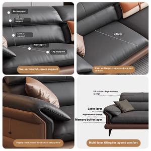 आधुनिक चमड़े के सेशनल सोफा और कॉफी टेबल लिविंग रूम के लिए बॉस रिसेप्शन क्षेत्र के लिए सरल व्यवसाय और अवकाश निर्धारित किया - Product Image 2