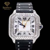 Reloj de Plata de Ley 925 con Incrustaciones de Moissanita para Hombre, Reloj de Moda para Mayoristas, Uso Diario, Regalo para Fiestas