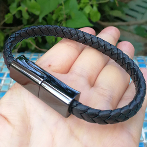 En Cuir véritable Tressé magnétique de charge rapide bracelet <span class=keywords><strong>chargeur</strong></span> câble usb pour <span class=keywords><strong>iphone</strong></span> - Product Image 5