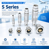 Connecteur circulaire push-pull 0S 1 broche série S FFA.0S.116.CTAC37 Prise mâle PCA.0S.116.CTLC44 Prise femelle