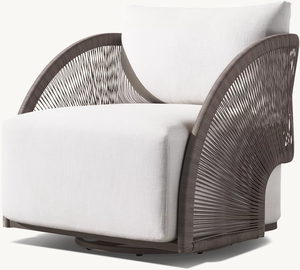 Fauteuil pivotant <span class=keywords><strong>de</strong></span> <span class=keywords><strong>jardin</strong></span> en <span class=keywords><strong>aluminium</strong></span> <span class=keywords><strong>de</strong></span> luxe moderne pour hôtels, parcs, cours, <span class=keywords><strong>salon</strong></span> extérieur individuel en rotin - Product Image 2