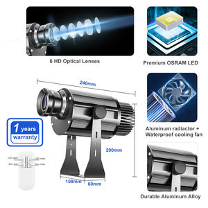 Projecteur de logo rotatif TMUT 50W pour extérieur avec LED et construction en alliage d'aluminium, étanche IP67, idéal pour les cafés - Product Image 6