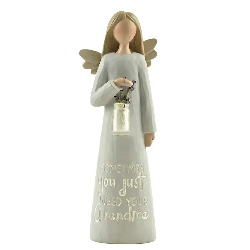Özel reçine melek şekil guardian melek ile cam vazo