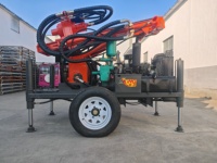 Plateforme de forage mobile sur roues pour puits profonds de 230 m, équipement d'exploration de forage aquatique robuste, plateforme de forage mobile intégrée