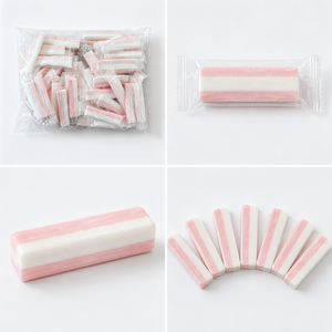 Caramelos Pastel Suaves y Masticables en Barra, en Bolsa a Granel, con Rayas Rosas y Blancas, Envueltos Individualmente, en Oferta - Product Image 5